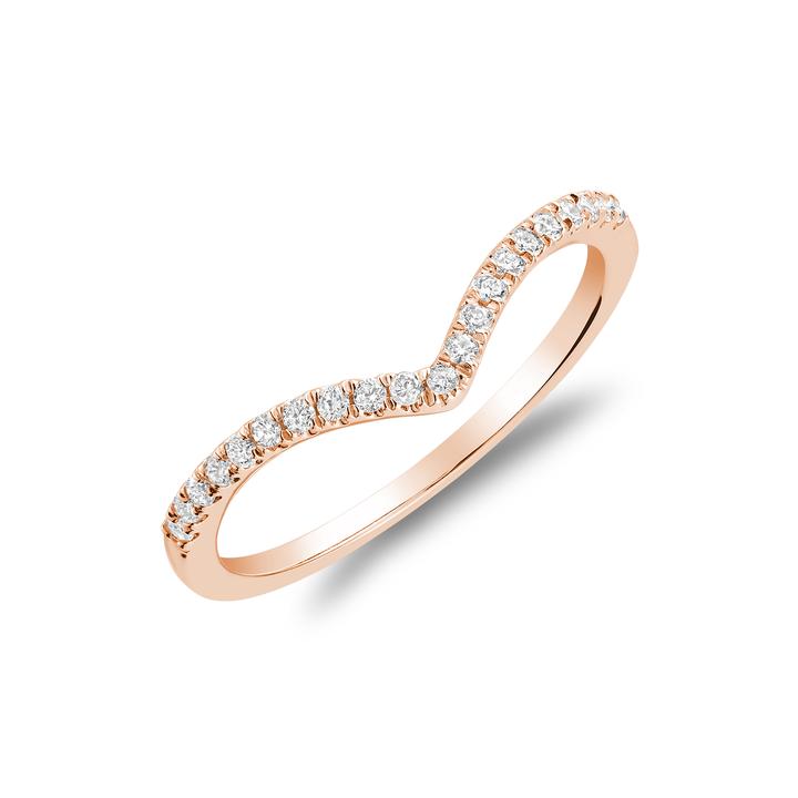 14k Gold V Shape Diamond Ring