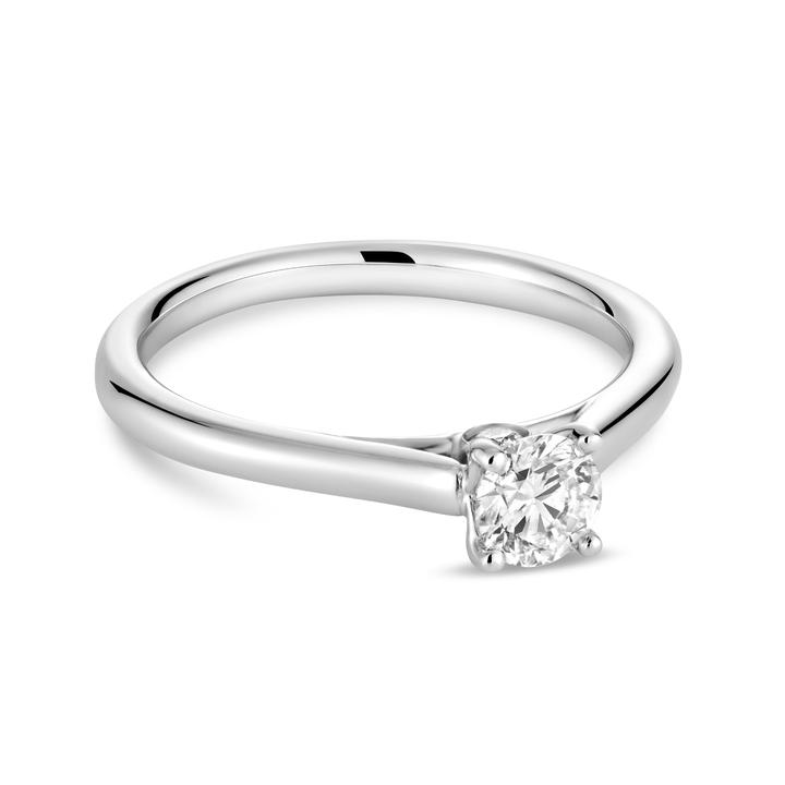 14k Gold Round Brilliant Diamond Engagement Ring