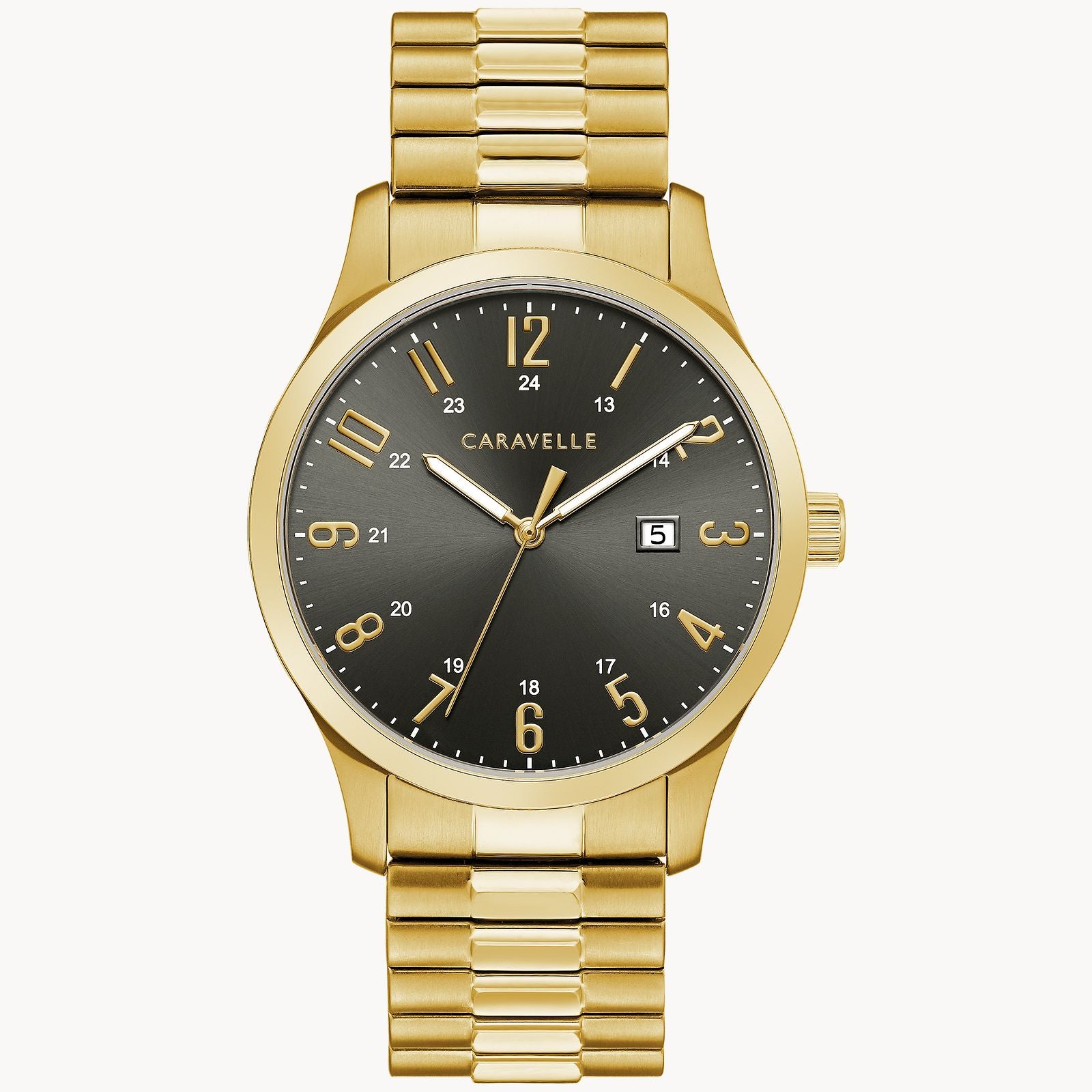 Mens Gold-Tone Dress Watch