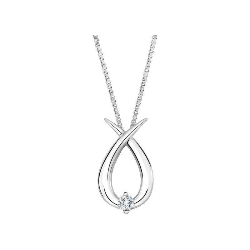 FOREVER JEWELLERY 10K WHITE GOLD DIAMOND TEARDROP NECKLACE - Appelt's Diamonds