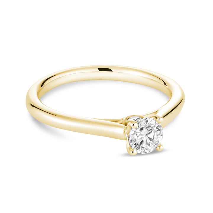 14k Gold Round Brilliant Diamond Engagement Ring