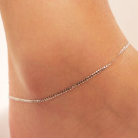 10k White Gold Curb Anklet