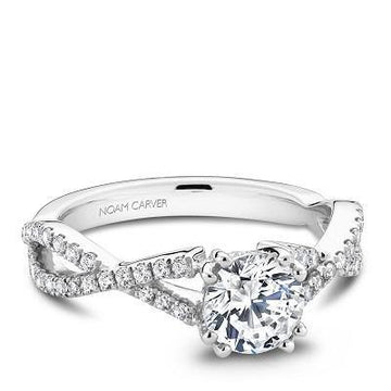 NOAM CARVER ENGAGEMENT RING WITH DIAMOND TWIST BAND B004-03WM-100A - Appelt's Diamonds