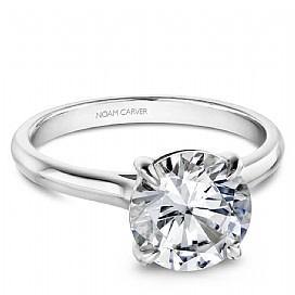 NOAM CARVER WHITE GOLD 4-PRONG SOLITAIRE ENGAGEMENT RING B353-01WM-100A - Appelt's Diamonds