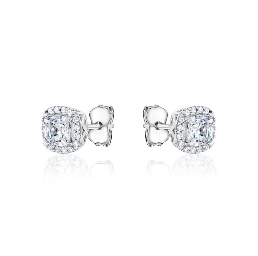 Cushion Halo Stud Earrings