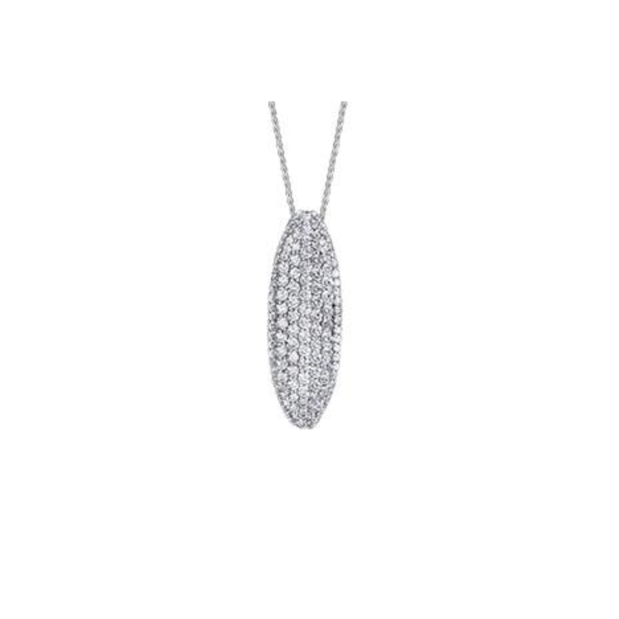 10K White Gold Diamond Marquise Necklace