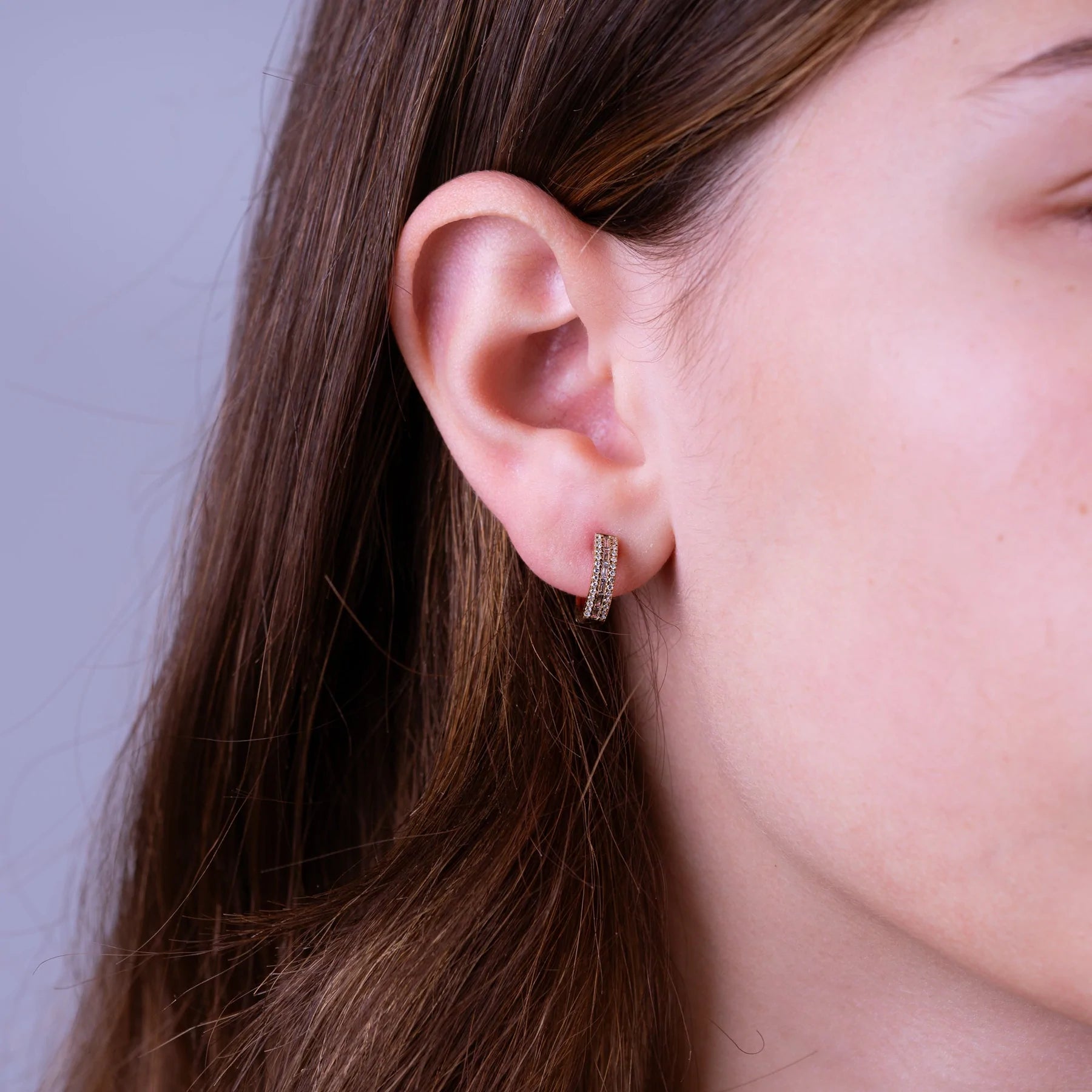 Diamond Huggie Hoops