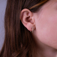 10k Gold Diamond Inside Out Hoop Earrings