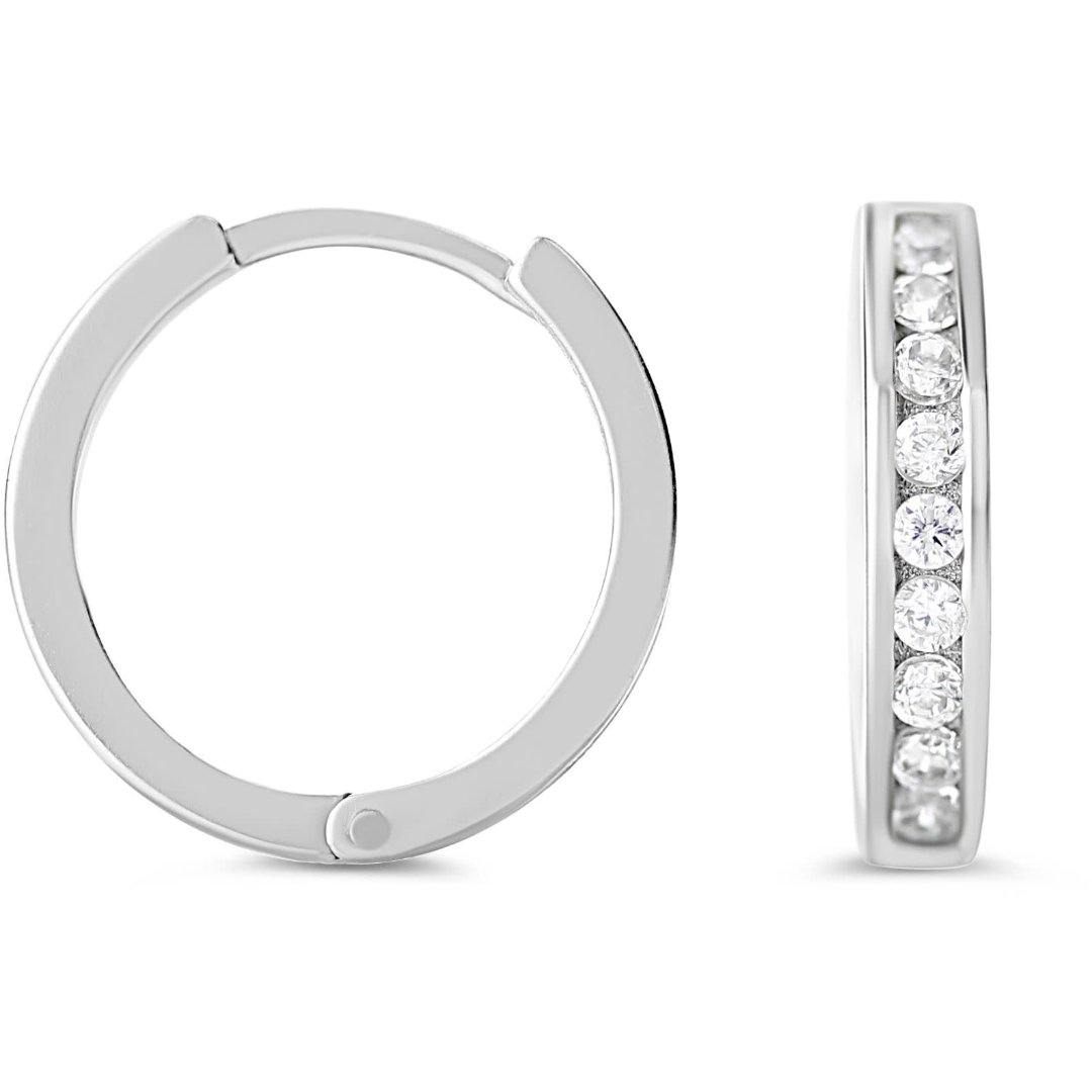 10K GOLD MINI HUGGIE WITH CZ EARRINGS - Appelt's Diamonds
