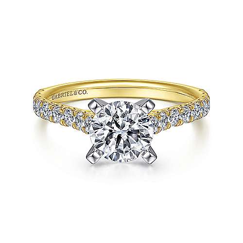 Gabriel & Co 14k Gold Two-Toned Engagement Ring