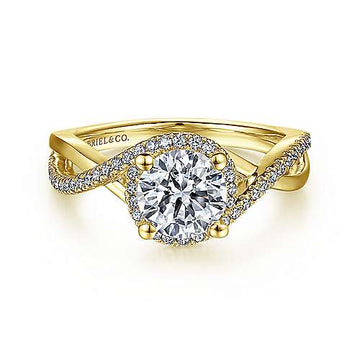 Gabriel & Co 14k Yellow Gold Braided Engagement Ring