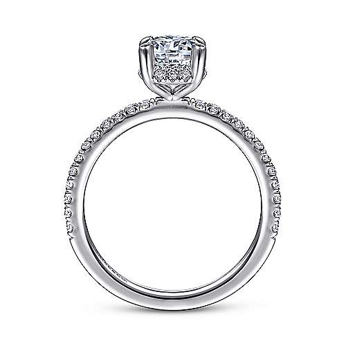 Gabriel & Co 14k White Gold Oval Cut Hidden Halo Engagement Ring