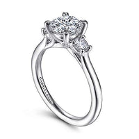Gabriel & Co 14k White Gold Three Stone Engagement Ring