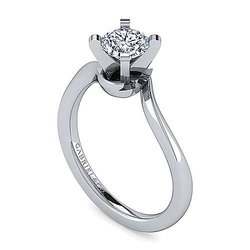 Gabriel & Co 14k White Gold Solitaire Engagement Ring