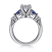 Gabriel & Co 14k White Gold Multi-Stone Engagement Ring