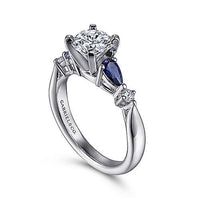 Gabriel & Co 14k White Gold Multi-Stone Engagement Ring