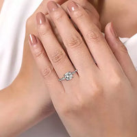 Gabriel & Co 14k White Gold Three Stone Engagement Ring