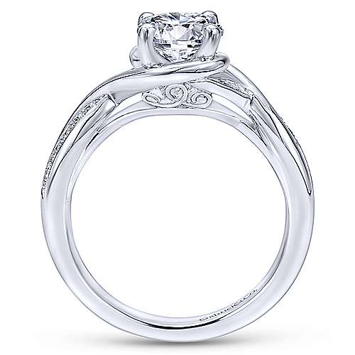 Gabriel & Co 14k White Gold Twist Engagement Ring