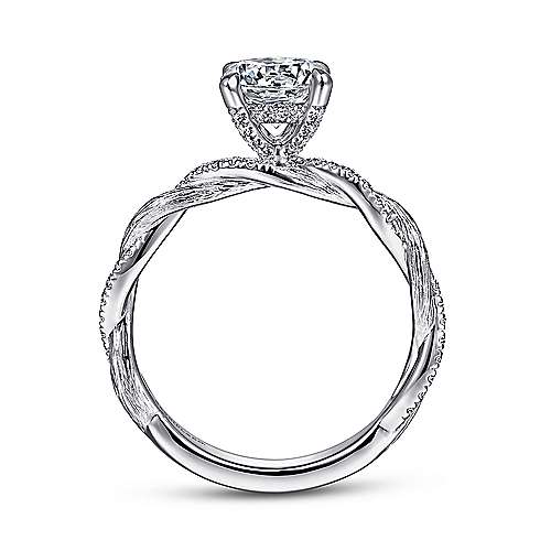 Gabriel & Co 14k White Gold Twist Engagement Ring