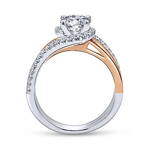 Gabriel & Co 14k White & Rose Gold Engagement Ring
