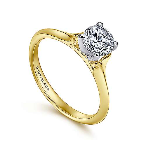 Gabriel & Co 14k Yellow Gold Solitaire Engagement Ring