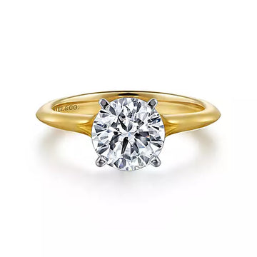 Gabriel & Co 14k Yellow Gold Solitaire Engagement Ring