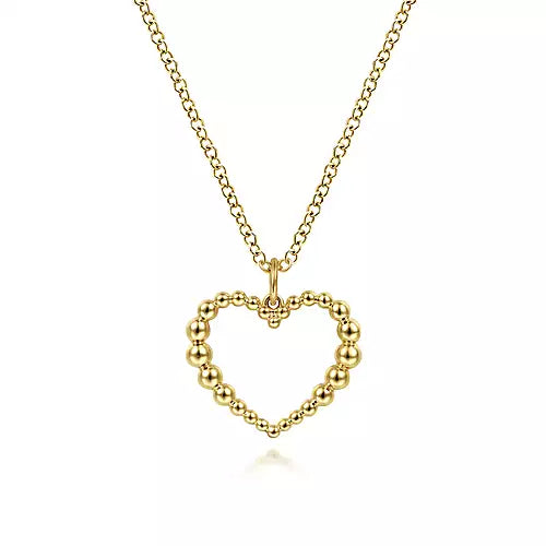 14k Yellow Gold Open Heart Bujukan Necklace