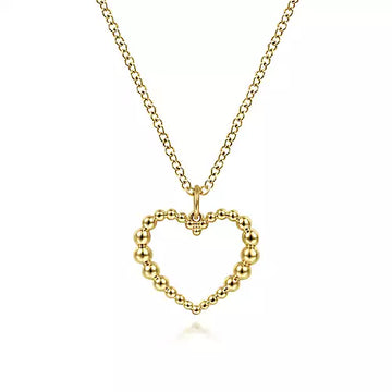 14k Yellow Gold Open Heart Bujukan Necklace