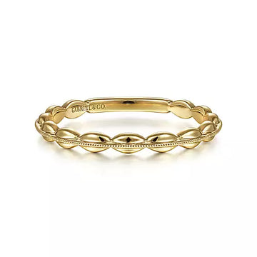 14k Yellow Gold Oval Station Ring