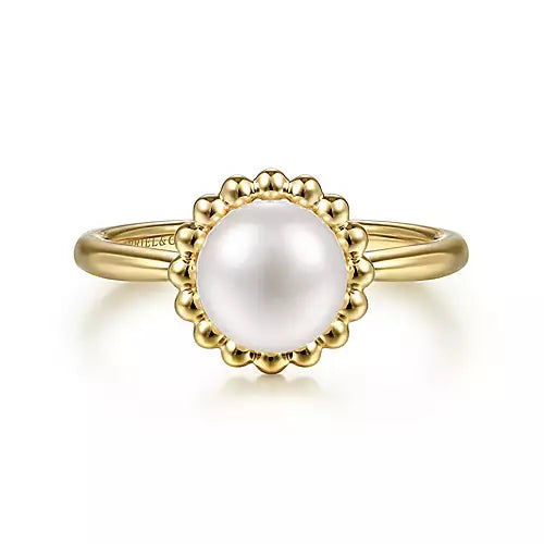 14k Yellow Gold Pearl Bujukan Ring