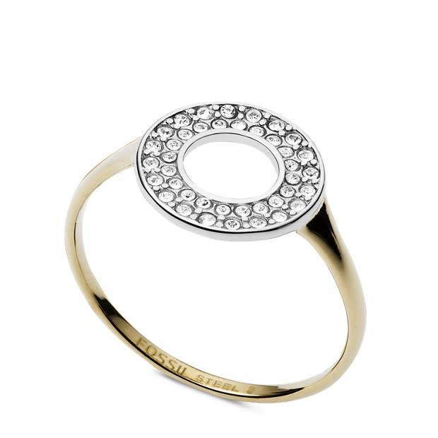 FOSSIL TWO TONED OPEN CIRCLE RING - Appelt&