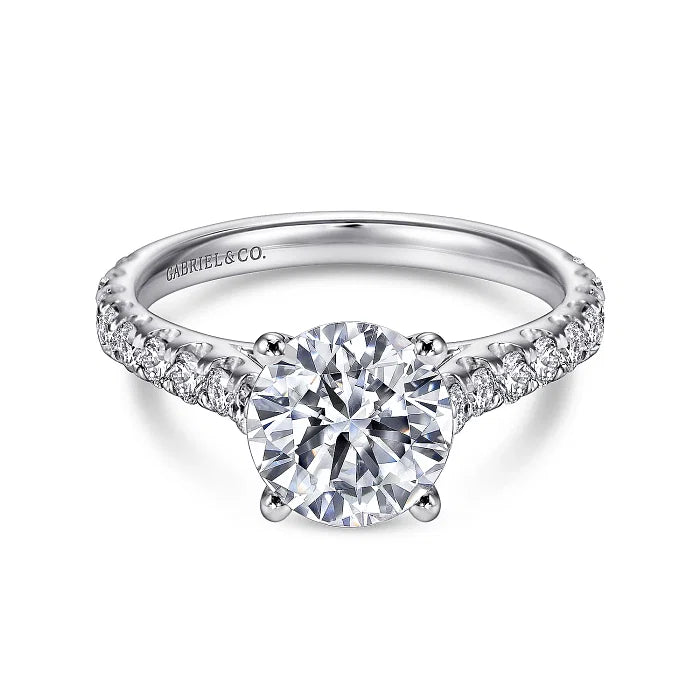 Gabriel & Co 14k White Gold Multi Stone Engagement Ring