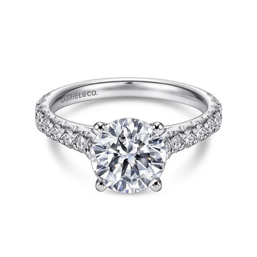 Gabriel & Co 14k White Gold Multi Stone Engagement Ring