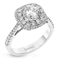 18k White Gold Halo Engagement Ring