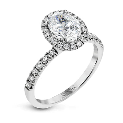Simon G 18k White Gold Oval-Cut Engagement Ring