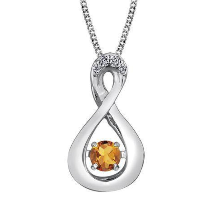 Pulse 10K White Gold Birthstone Diamond Necklace