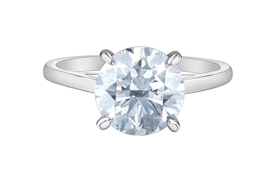 14K White Gold 3.00 Carat Solitaire Engagement Ring