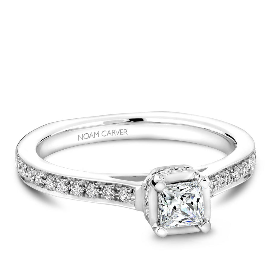 Noam Carver 14k White Gold Princess Diamond Engagement Ring