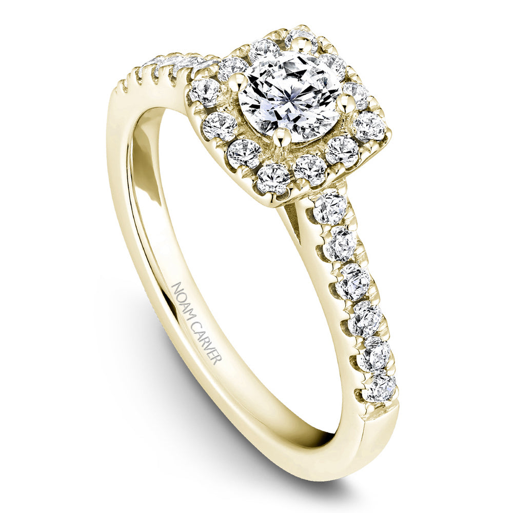 Noam Carver 14k Yellow Gold 0.25 Round Diamond Halo Engagement Ring
