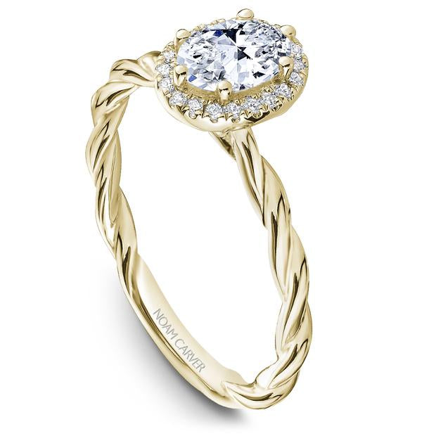 Noam Carver 14k Yellow Gold 0.33 Oval Diamond Halo Engagement Ring