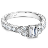 NOAM CARVER 14K WHITE GOLD 0.40 EMERALD DIAMOND ENGAGEMENT RING - Appelt's Diamonds