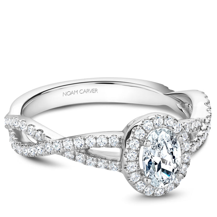 Noam Carver 14k White Gold Halo Engagement Ring
