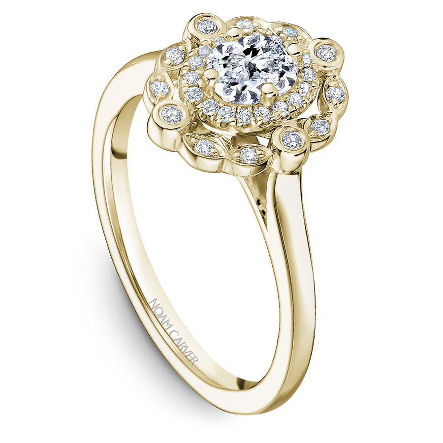 Noam Carver 14k Yellow Gold 0.33 Oval Diamond Halo Engagement Ring