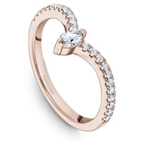 VINTAGE INSPIRED NOAM CARVER WEDDING BAND WITH 11 DIAMONDS - Appelt's Diamonds