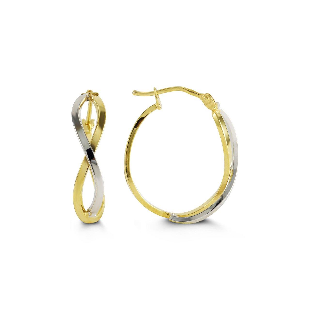 10K YELLOW & WHITE GOLD INFINITY HOOP EARRINGS - Appelt's Diamonds