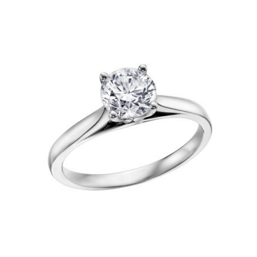 14K Solitaire Diamond Engagement Ring