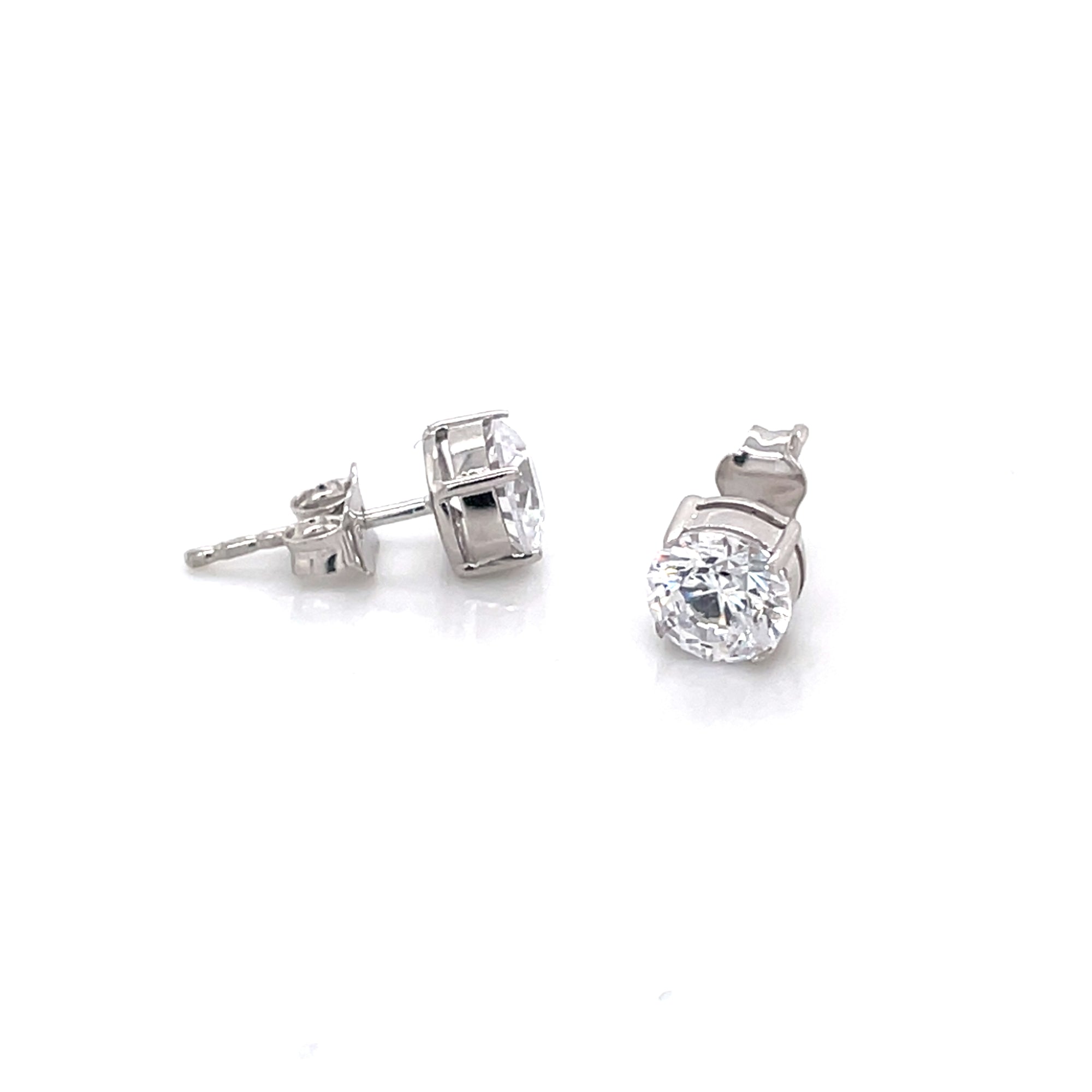 Round Cubic Zirconia Stud Earrings