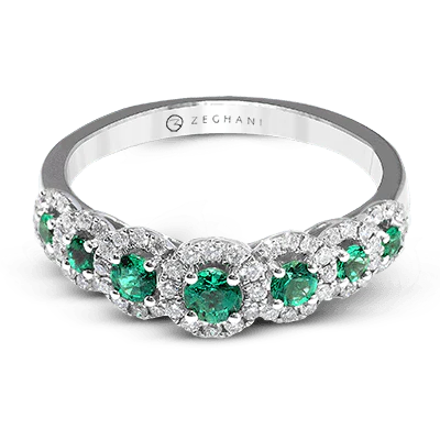 14k White Gold Emerald Dinner Ring