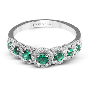 14k White Gold Emerald Dinner Ring