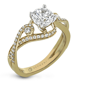 Zeghani 14k Twisted Engagement Ring